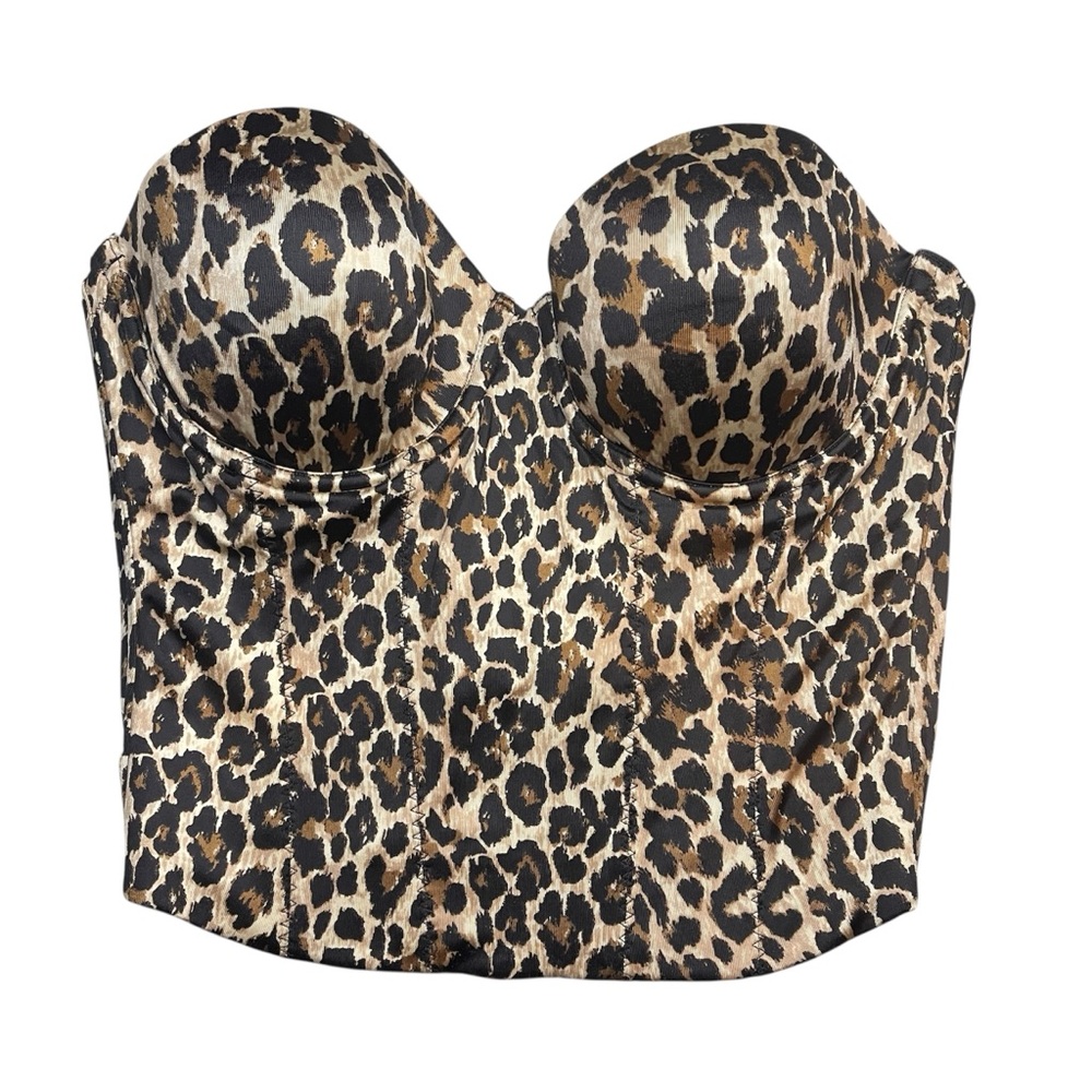 Victoria's Secret Leopard Print Strapless Bustier - Black, Tan, Brown
